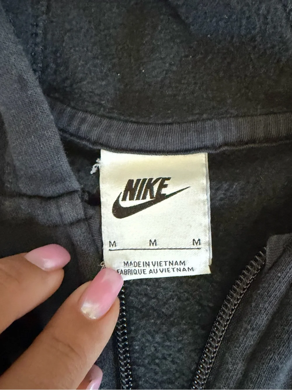 Nike Kids Black Full-Zip Hoodie with White Logo